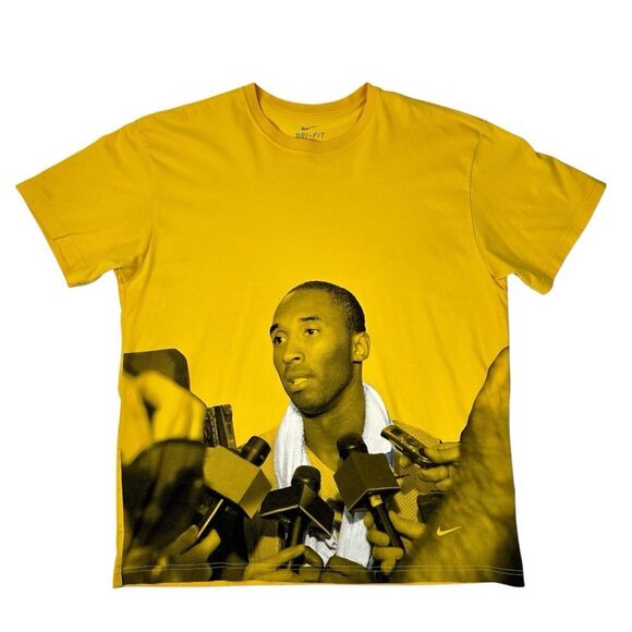 Nike Kobe Bryant The Interview Dri-Fit T-Shirt Yellow Size XL - Picture 1 of 5